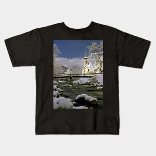 Ramsau Church in Winter Kids T-Shirt